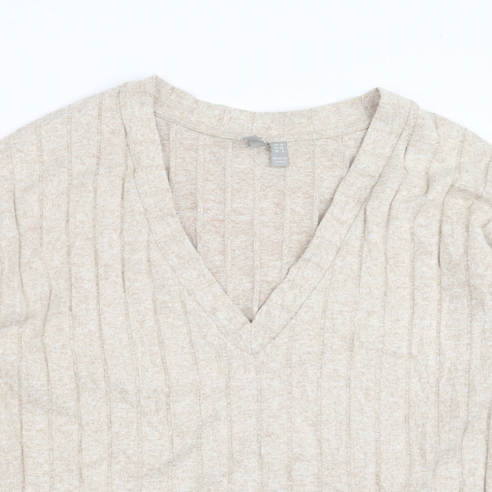 ASOS Womens Beige Striped  Pullover Jumper Size 10