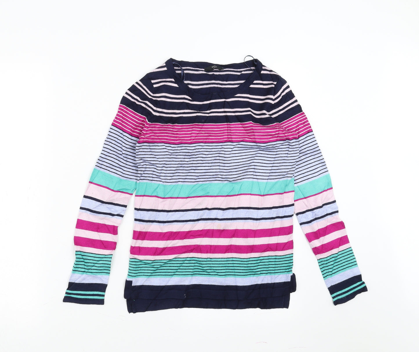 M&Co Womens Multicoloured Striped  Pullover Jumper Size 8
