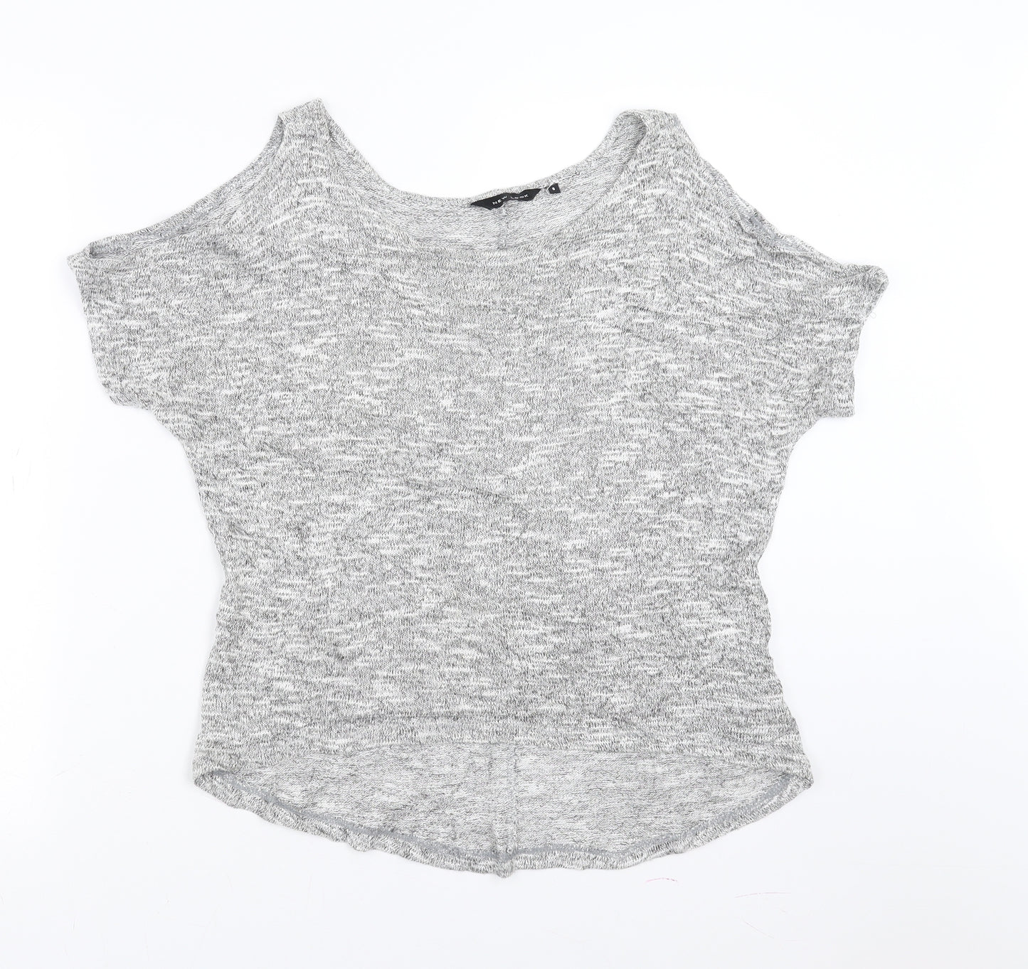 New Look Womens Grey   Pullover Jumper Size 8  - cold Shoulder