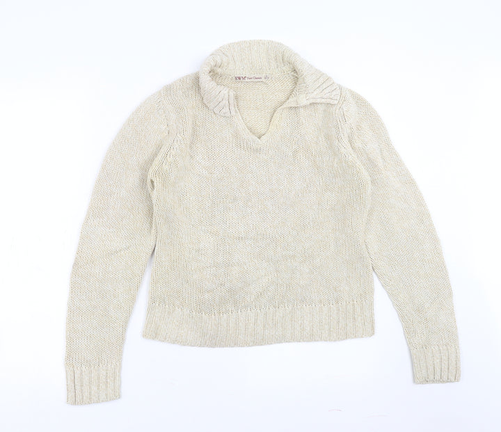 EWM Womens Beige Pullover Jumper Size S