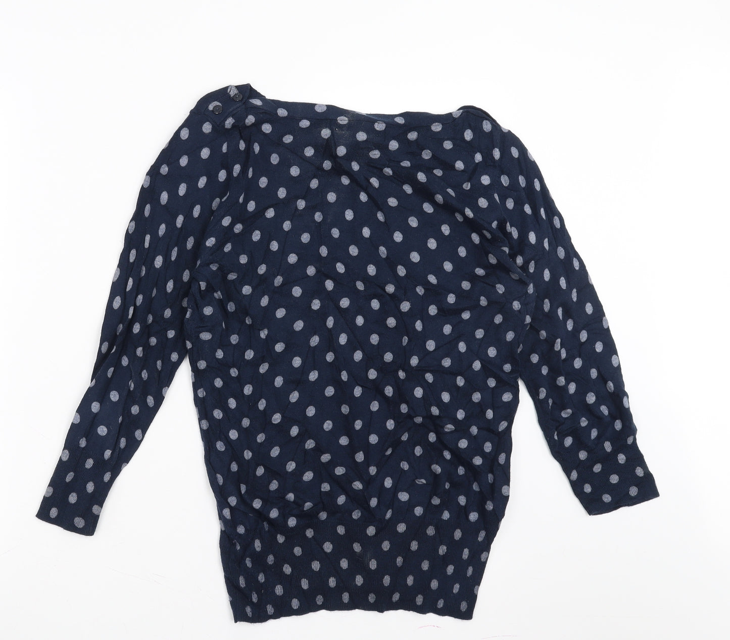 NEXT Womens Blue Polka Dot Knit Pullover Jumper Size 10