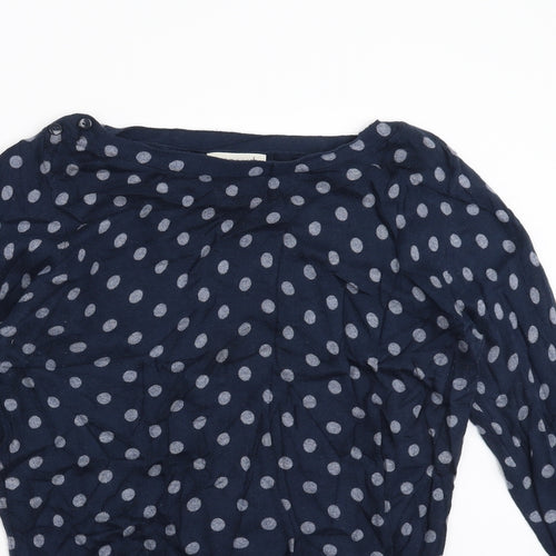 NEXT Womens Blue Polka Dot Knit Pullover Jumper Size 10