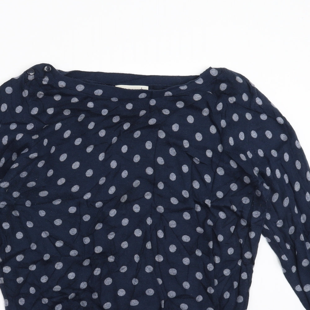 NEXT Womens Blue Polka Dot Knit Pullover Jumper Size 10