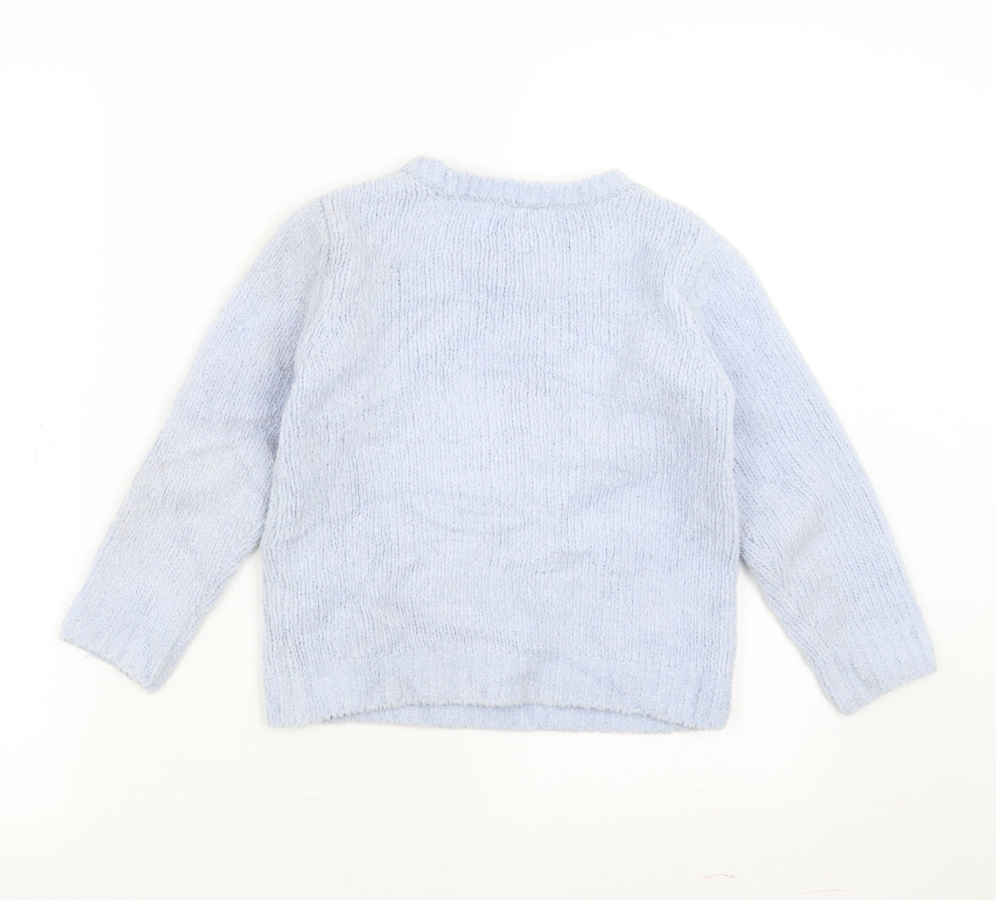 George Girls Blue   Pullover Jumper Size 5-6 Years  - Snowman Christmas