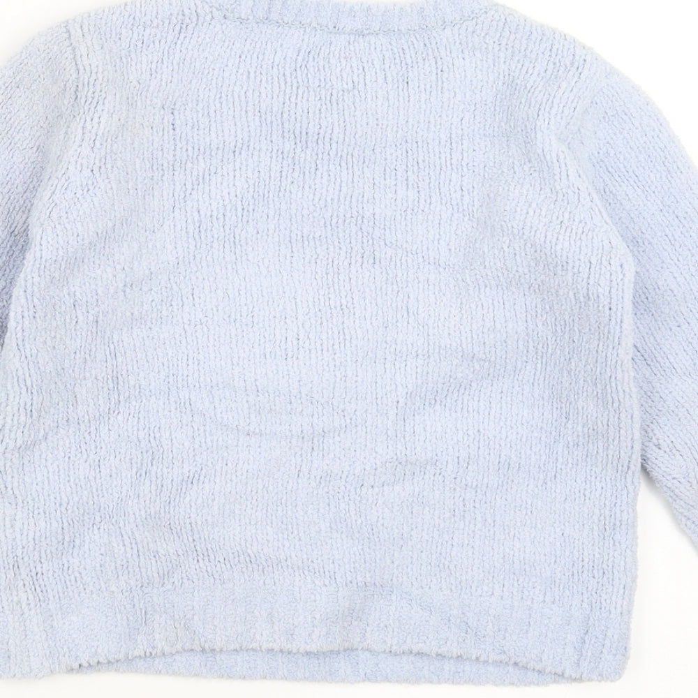 George Girls Blue   Pullover Jumper Size 5-6 Years  - Snowman Christmas