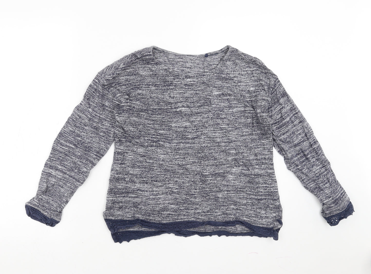 NEXT Girls Blue   Pullover Jumper Size 11 Years  - crochet detail