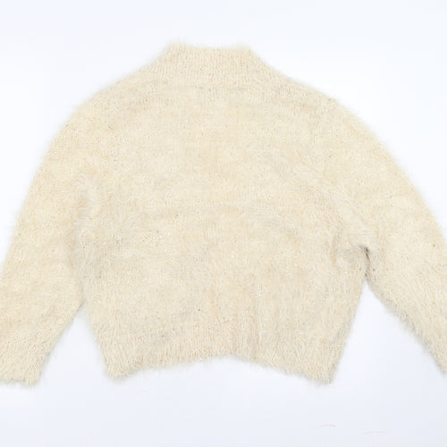 Elizabeth Scott Womens Beige   Cardigan Jumper Size L  - fluffy