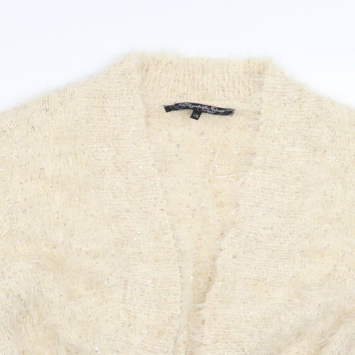 Elizabeth Scott Womens Beige   Cardigan Jumper Size L  - fluffy