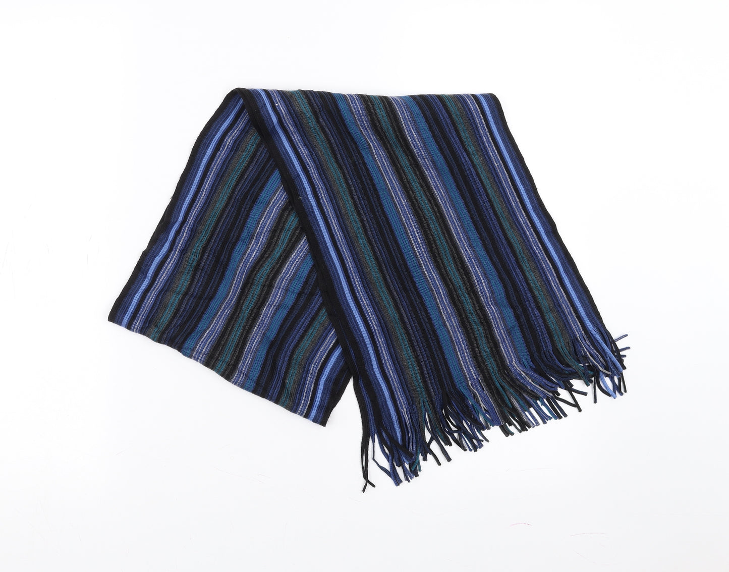 Preworn Mens Blue Striped  Scarf  One Size