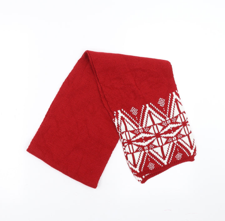 Preworn Unisex Red Geometric   Scarf