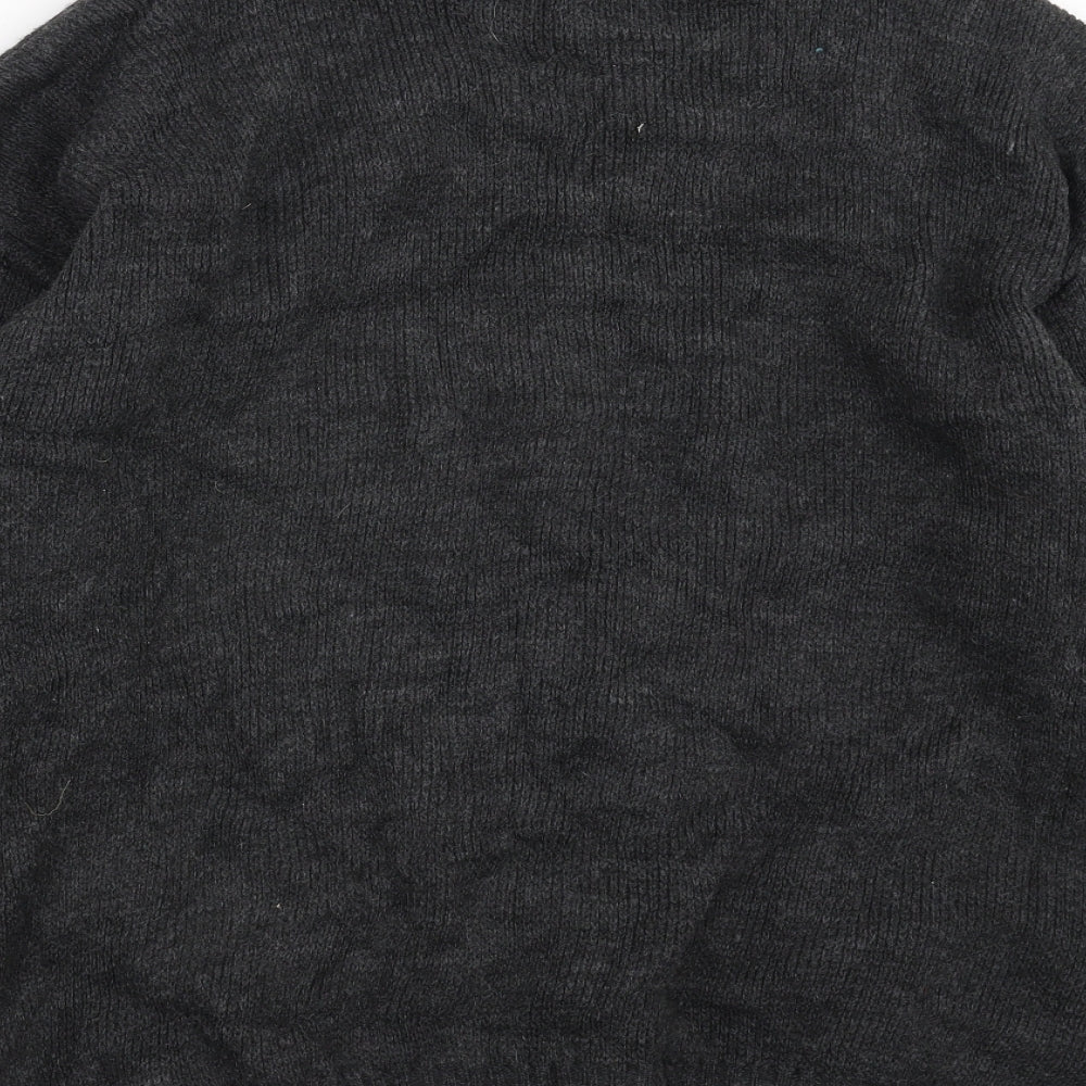JBC Collection Mens Grey Geometric  Cardigan Jumper Size M