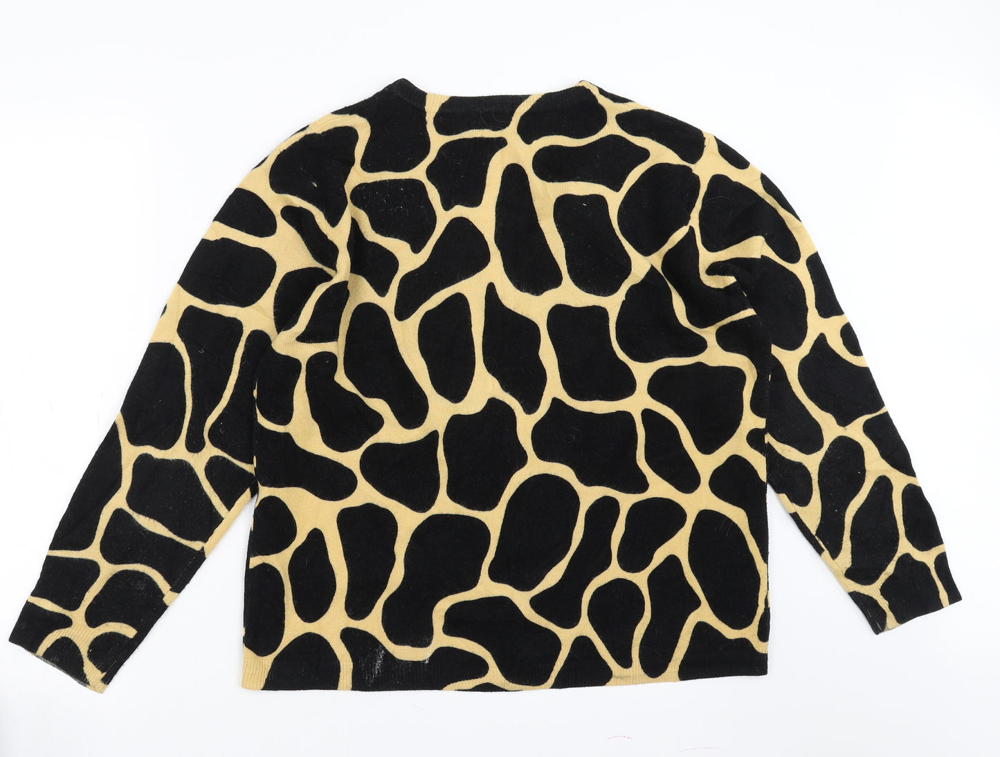 Exelle Womens Black Geometric  Cardigan Jumper One Size  - Abstract Design