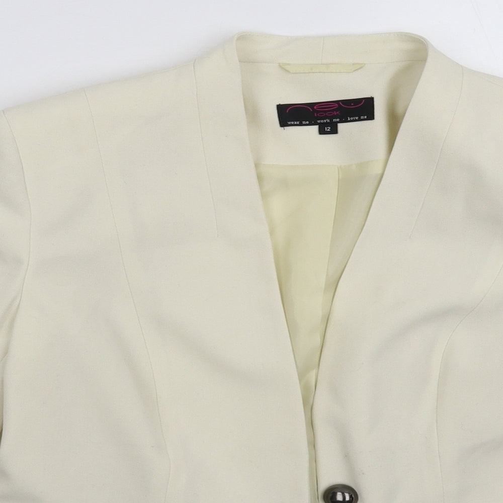 New Look Womens White   Jacket Blazer Size 12