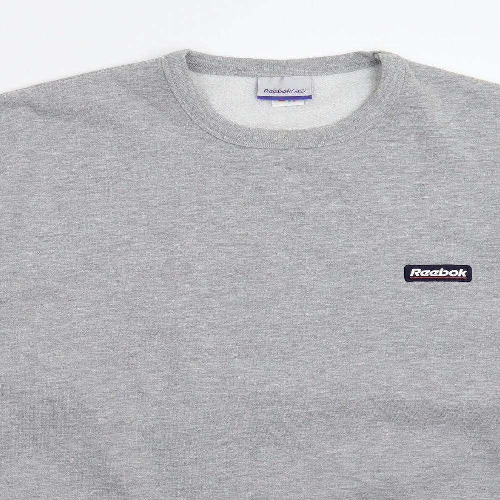 Reebok Mens Grey   Pullover Sweatshirt Size S  - Oversized