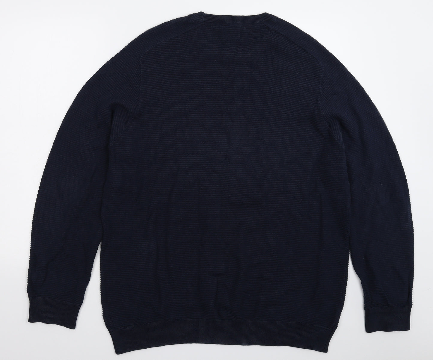 Easy Mens Blue  Knit Pullover Jumper Size XL