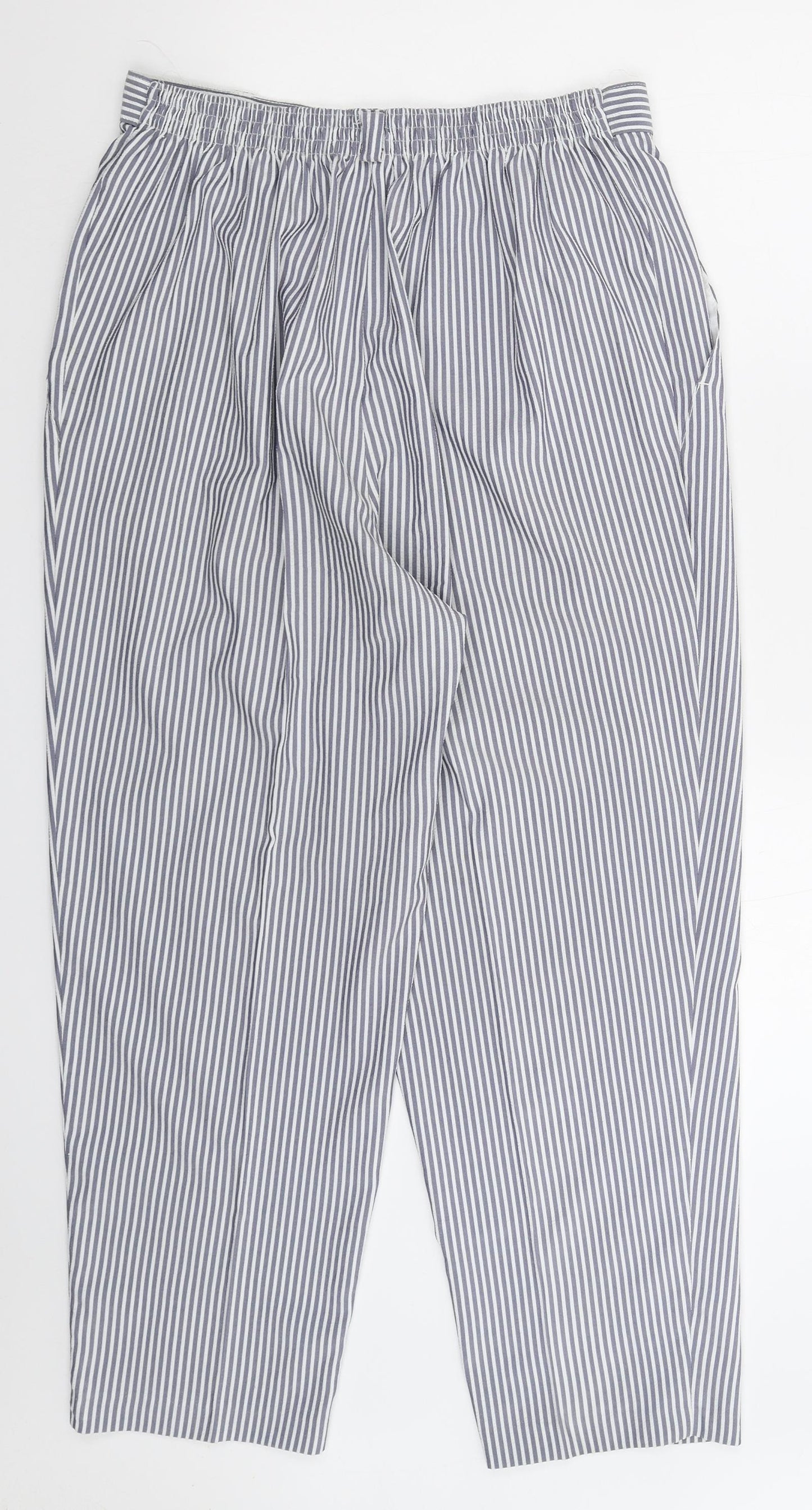 St Michael Womens Grey Striped  Trousers  Size 18 L28 in