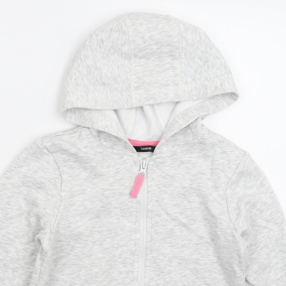 George Girls Grey   Full Zip Hoodie Size 8-9 Years