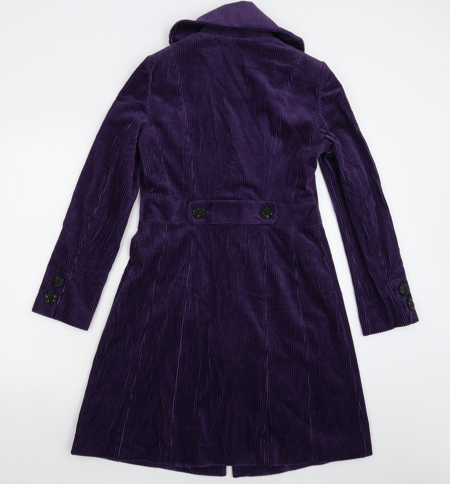 Per Una Womens Purple  Corduroy Pea Coat Coat Size 8