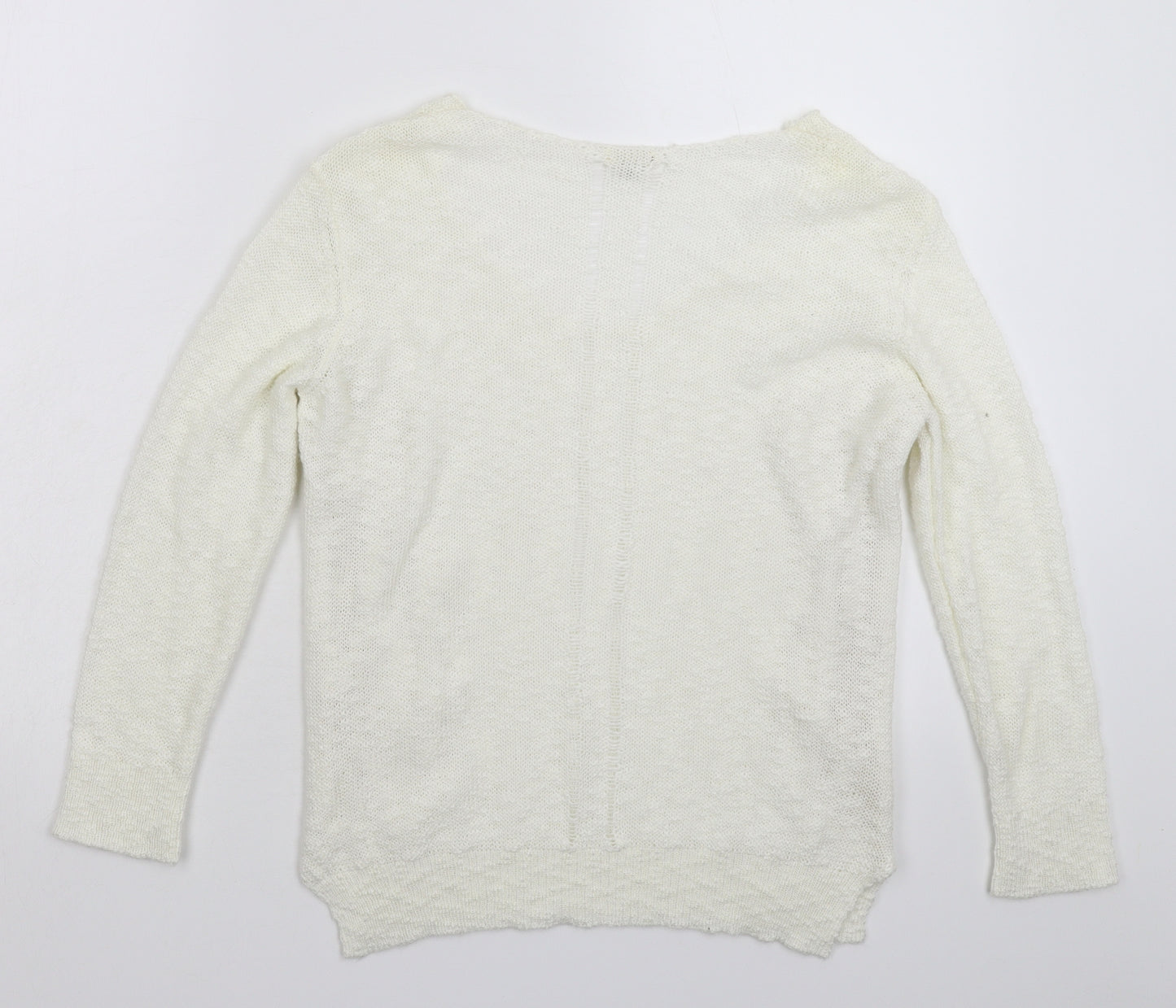 River Island Womens White  Knit Pullover Jumper Size 8