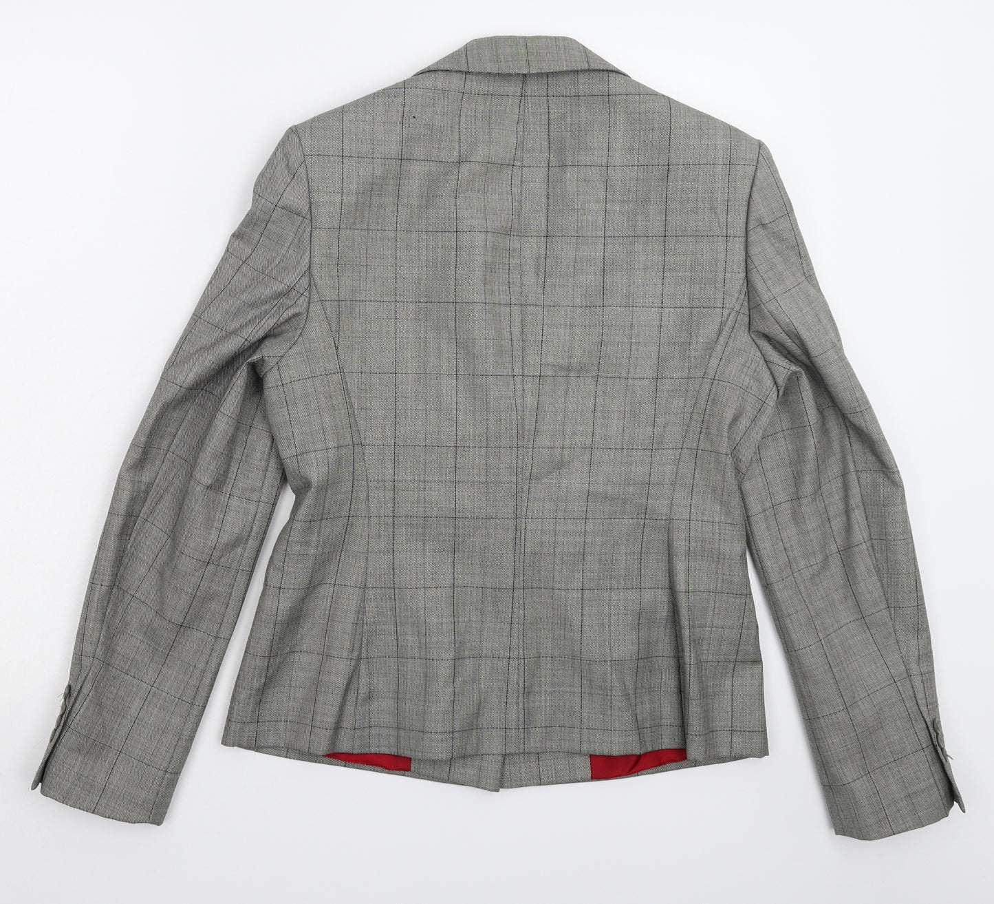 Preworn Womens Grey Check  Jacket Suit Jacket Size 10