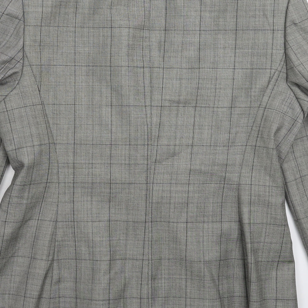 Preworn Womens Grey Check  Jacket Suit Jacket Size 10
