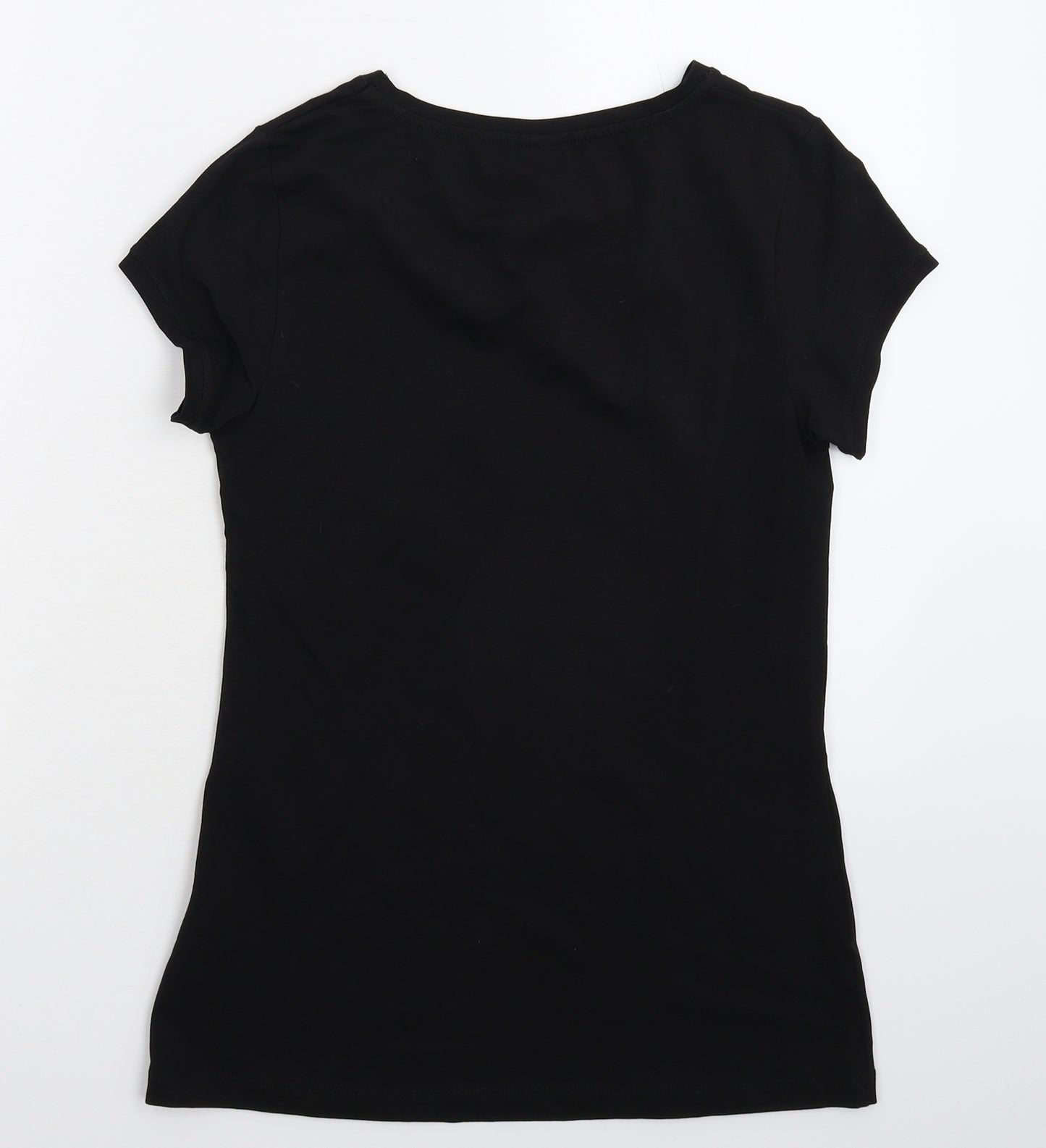 ELLE Womens Black   Basic T-Shirt Size 10