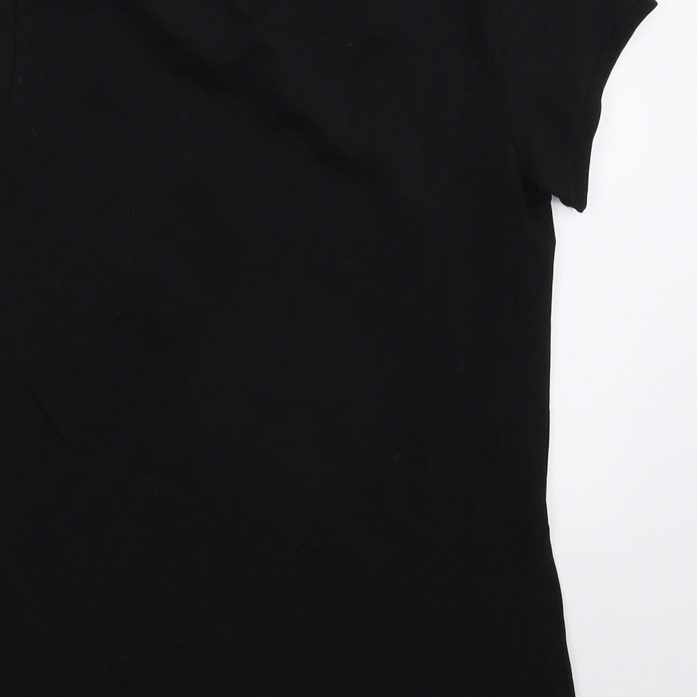 ELLE Womens Black   Basic T-Shirt Size 10