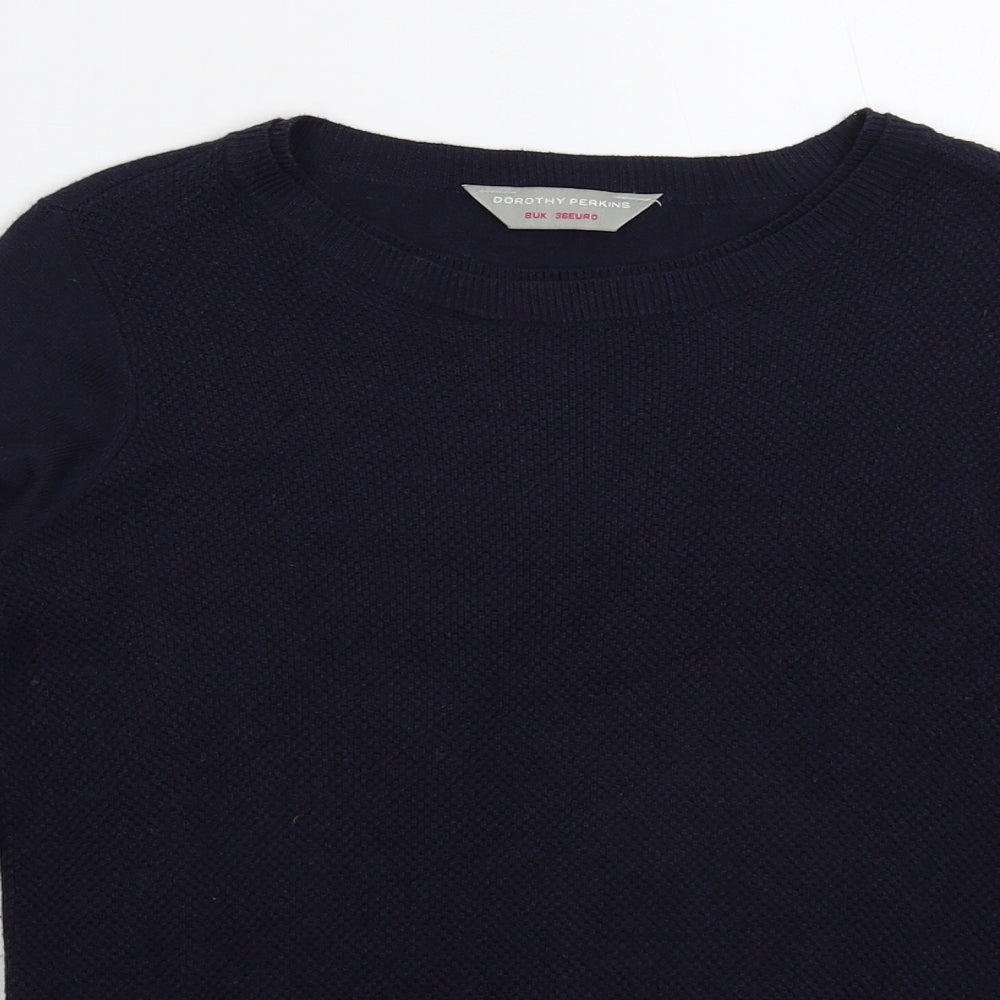 Dorothy Perkins Womens Blue  Knit Pullover Jumper Size 8
