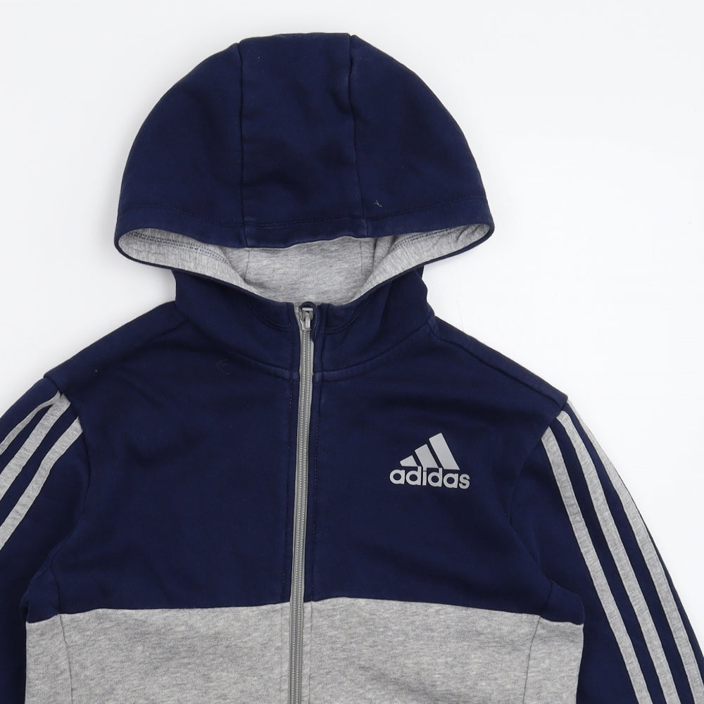adidas Boys Multicoloured Striped  Full Zip Hoodie Size M
