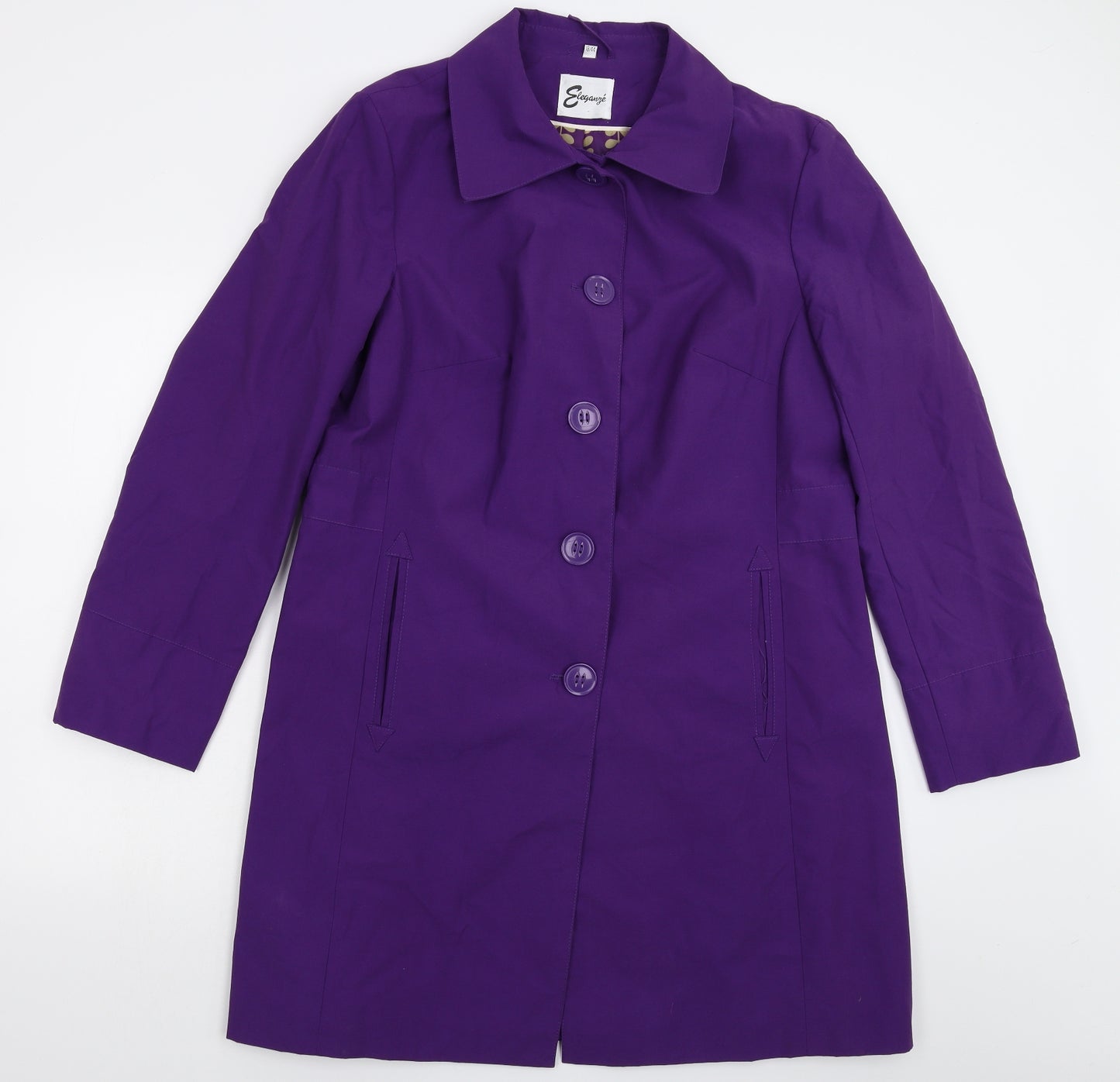 Eleganze Womens Purple   Overcoat Coat Size 18