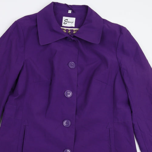 Eleganze Womens Purple   Overcoat Coat Size 18