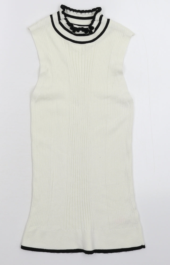 F&F Womens White Knit Pullover Jumper Size 12