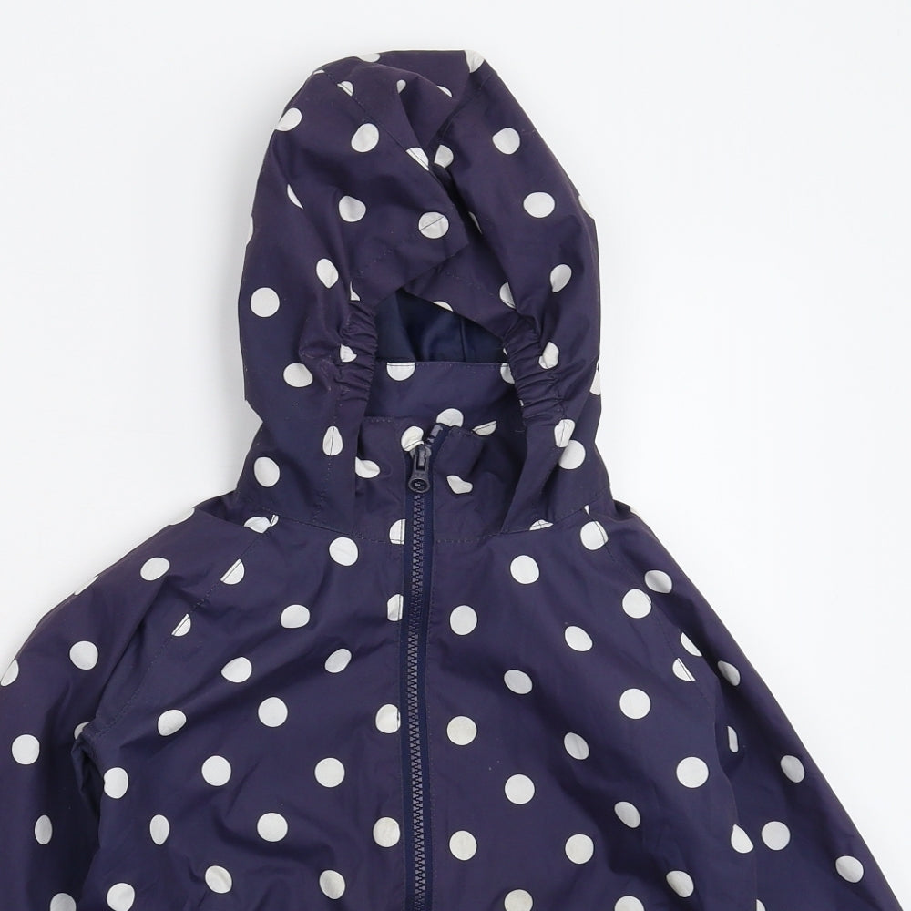 Peter Storm Girls Blue Polka Dot  Rain Coat Coat Size 7-8 Years