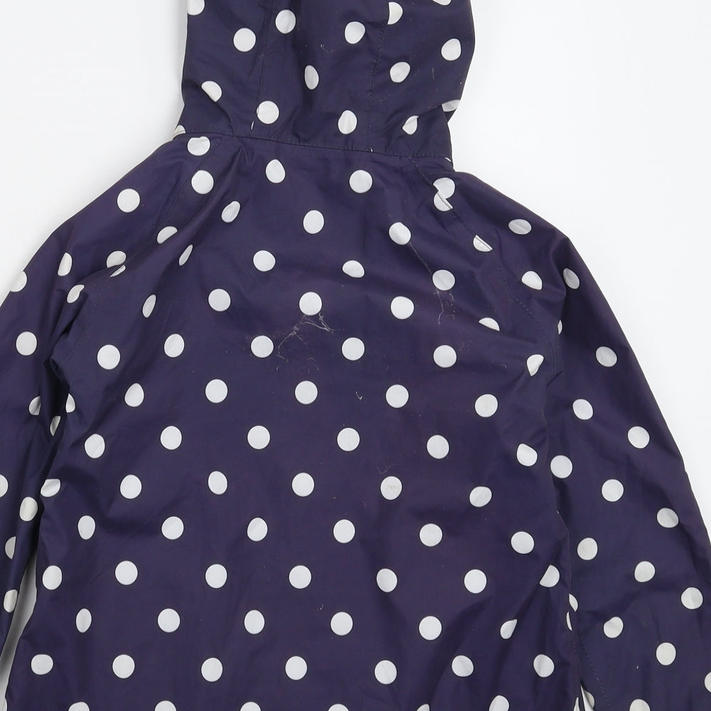 Peter Storm Girls Blue Polka Dot  Rain Coat Coat Size 7-8 Years