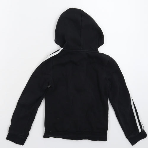 adidas Boys Black Striped  Full Zip Hoodie Size 7-8 Years