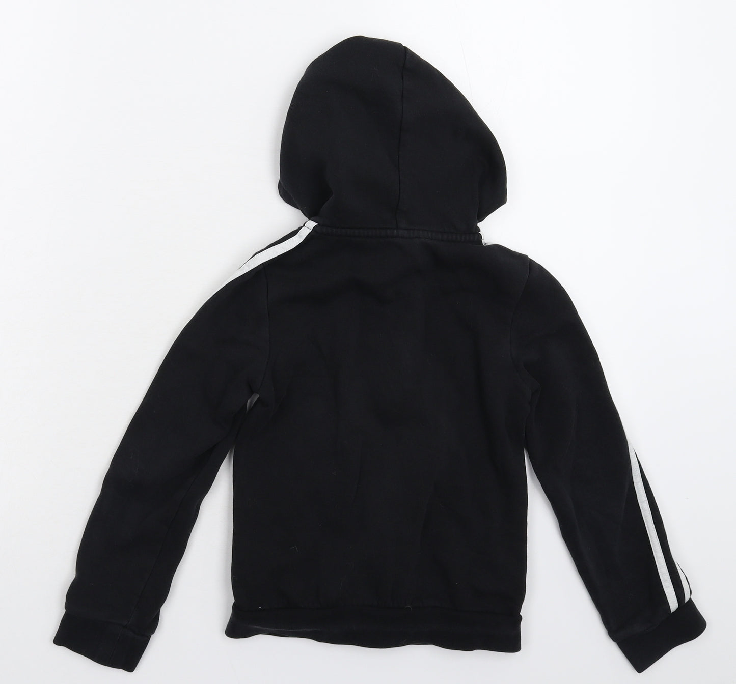 adidas Boys Black Striped  Full Zip Hoodie Size 7-8 Years