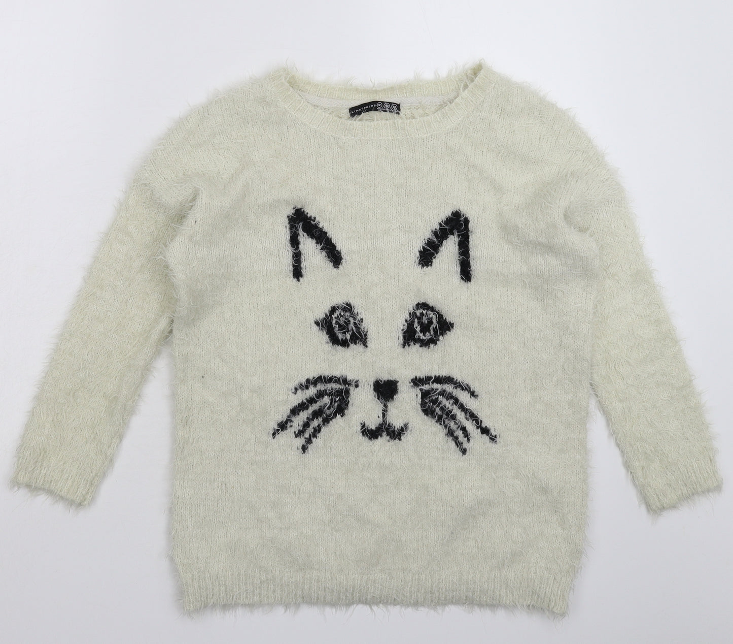 Atmosphere Womens White  Knit Pullover Jumper Size 12