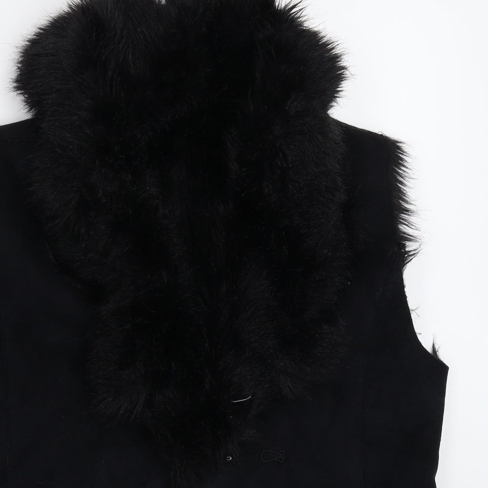 Oasis Womens Black   Jacket Coat Size 10  - Faux Leather