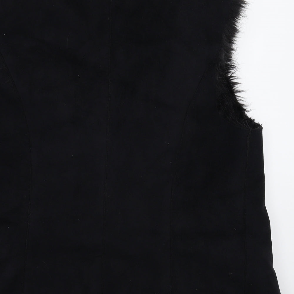 Oasis Womens Black   Jacket Coat Size 10  - Faux Leather