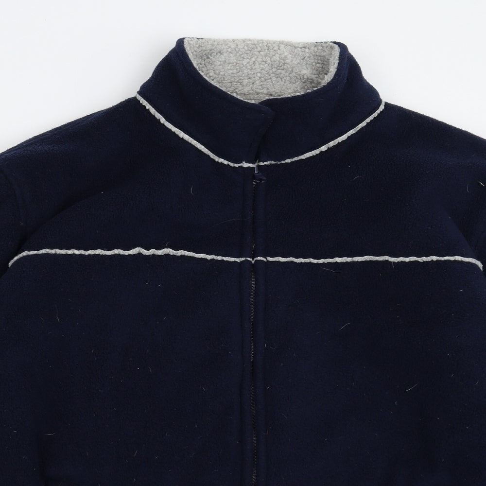 BHS Mens Blue Striped Fleece Jacket  Size M