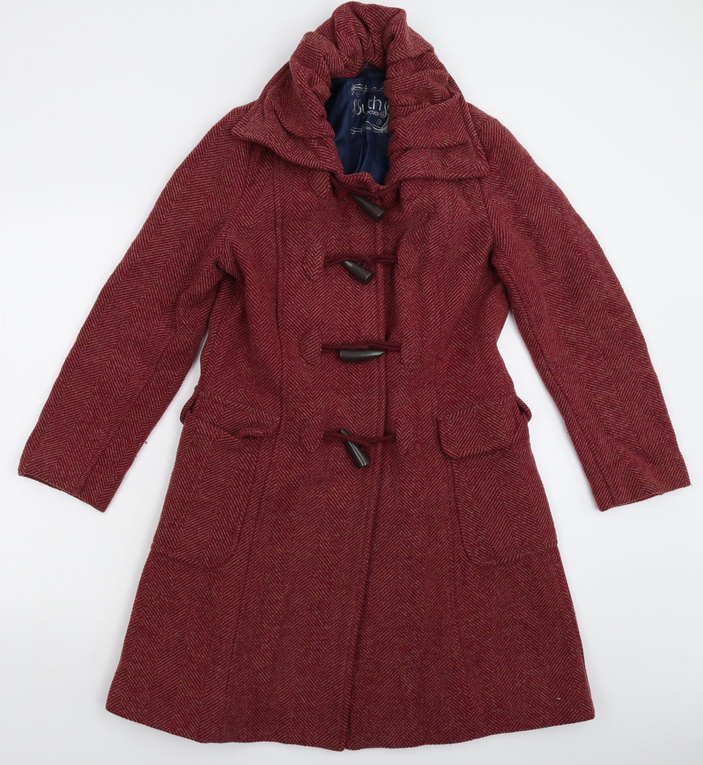 South Womens Pink Herringbone  Pea Coat Coat Size 10
