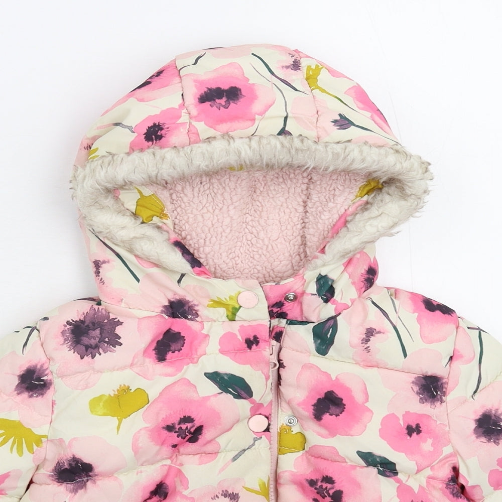 George Girls Multicoloured Floral  Puffer Jacket Jacket Size 4-5 Years