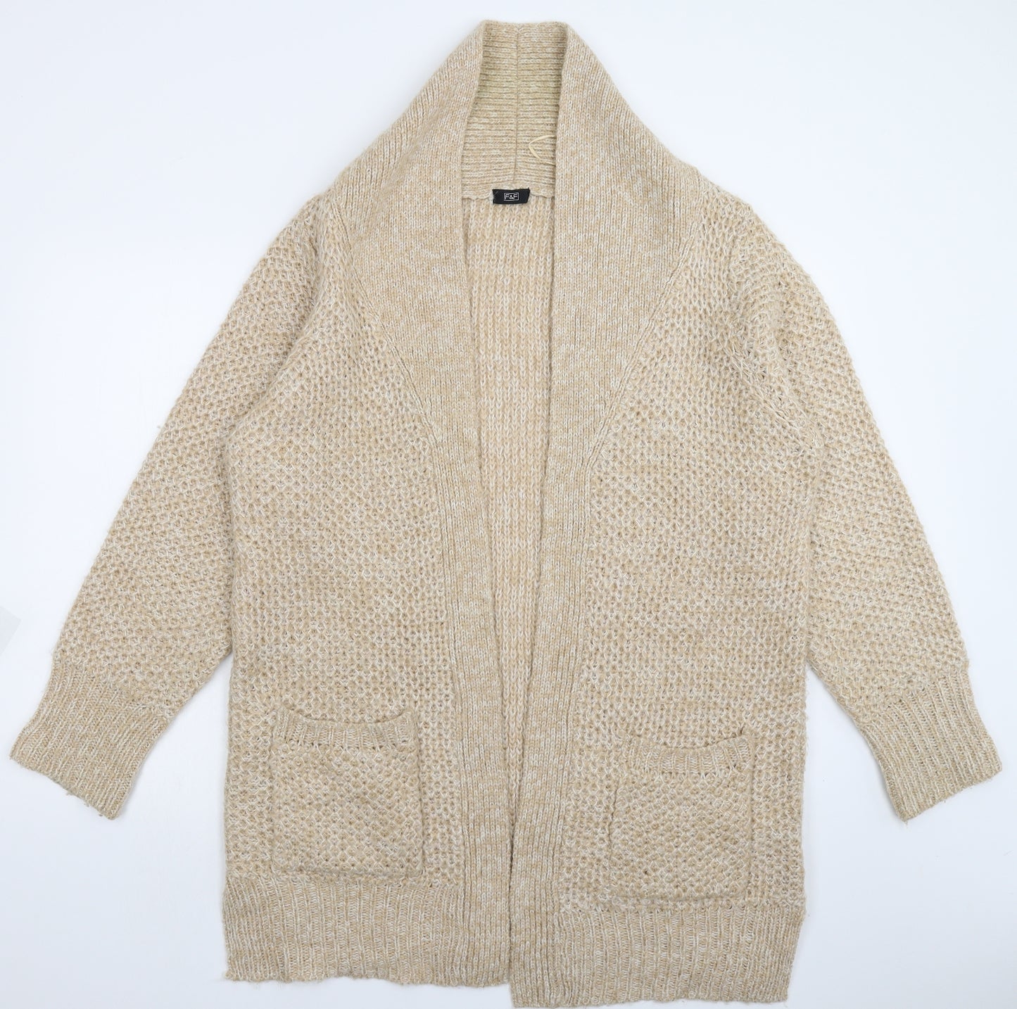 F&F Womens Beige  Knit Cardigan Jumper Size 18
