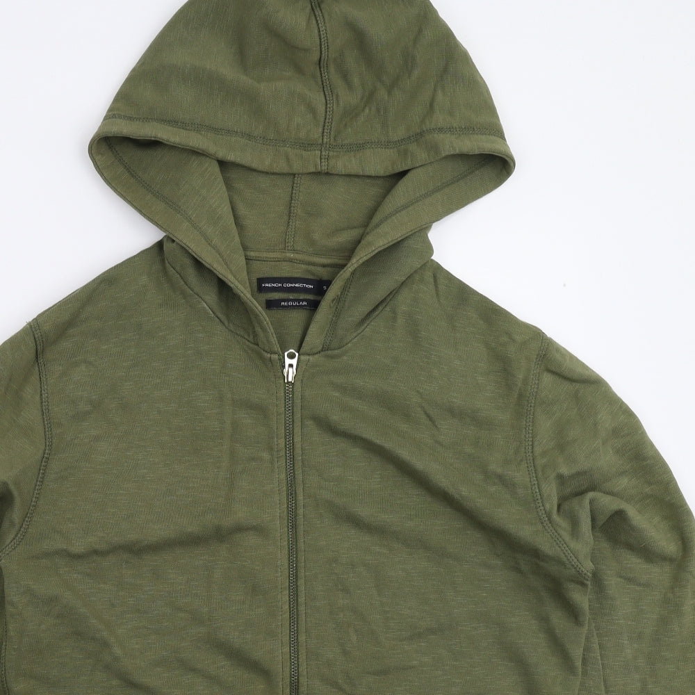 French Connection Mens Green   Full Zip Hoodie Size S