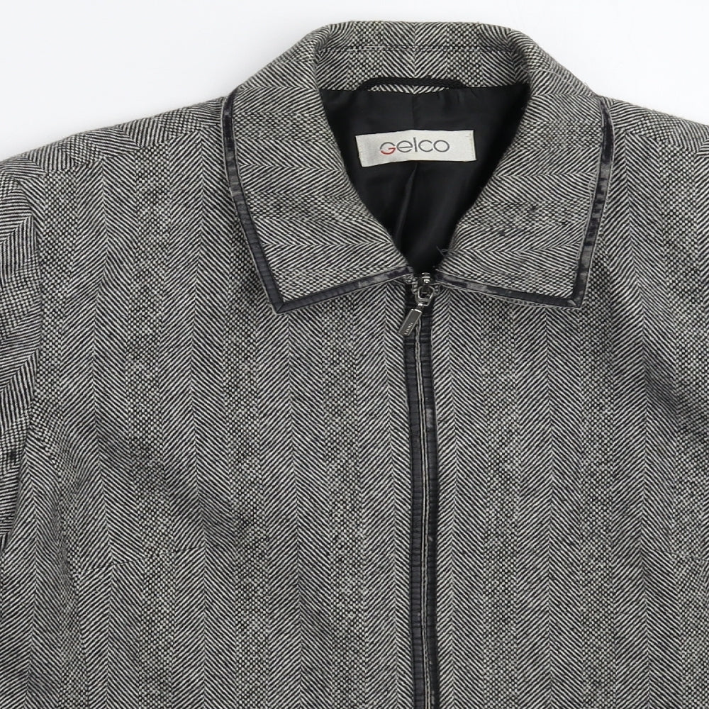 Gelco Womens Grey Herringbone  Jacket Blazer Size 12