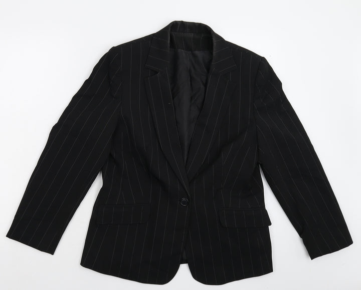 Dorothy Perkins Womens Black Striped  Jacket Suit Jacket Size 14