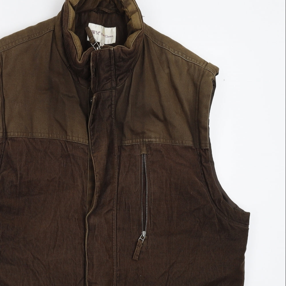 EWM Mens Brown  Corduroy Gilet Jacket Size L