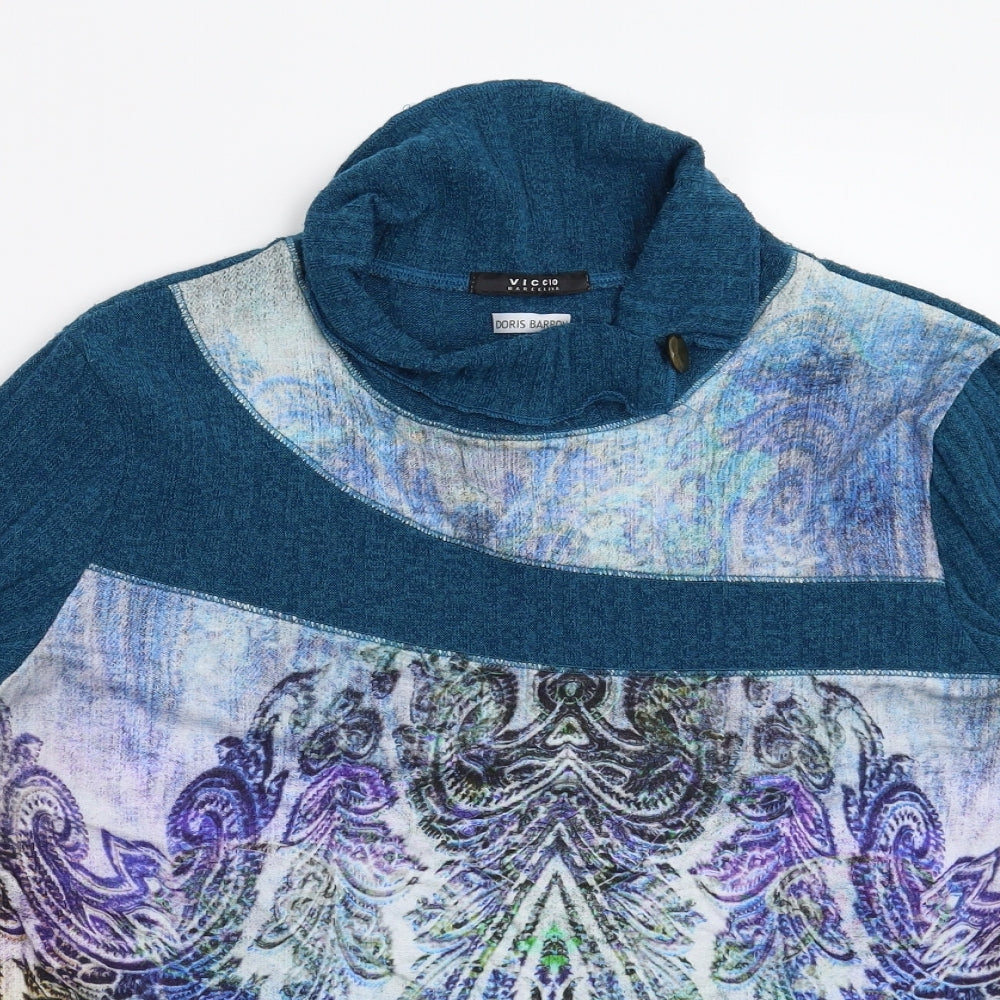 Viccio Womens Multicoloured Floral Knit Pullover Jumper Size 18