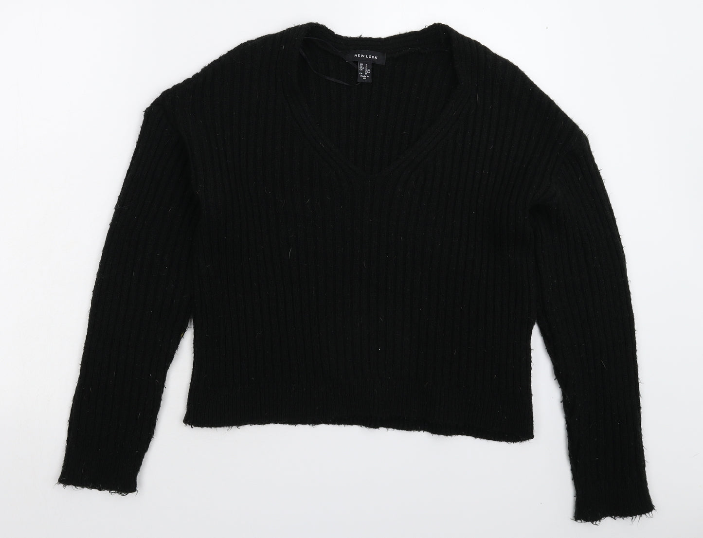 New Look Womens Black  Knit Pullover Jumper Size S