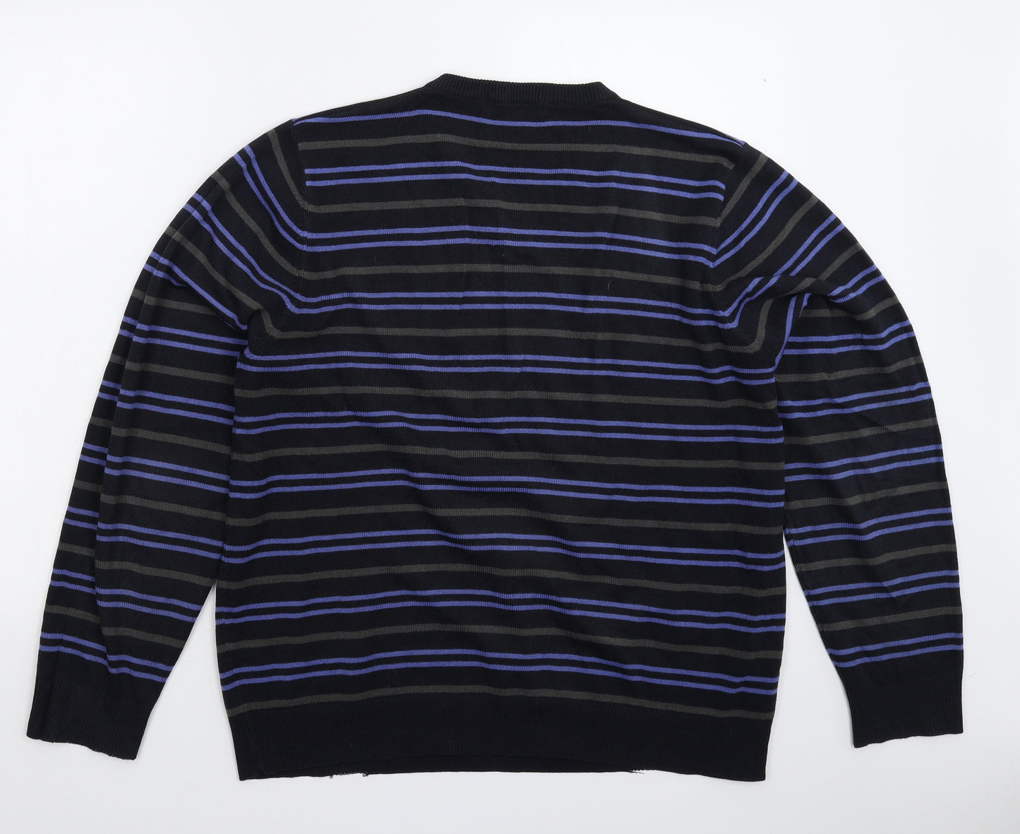Blue Harbour Mens Multicoloured Striped Knit Pullover Jumper Size L